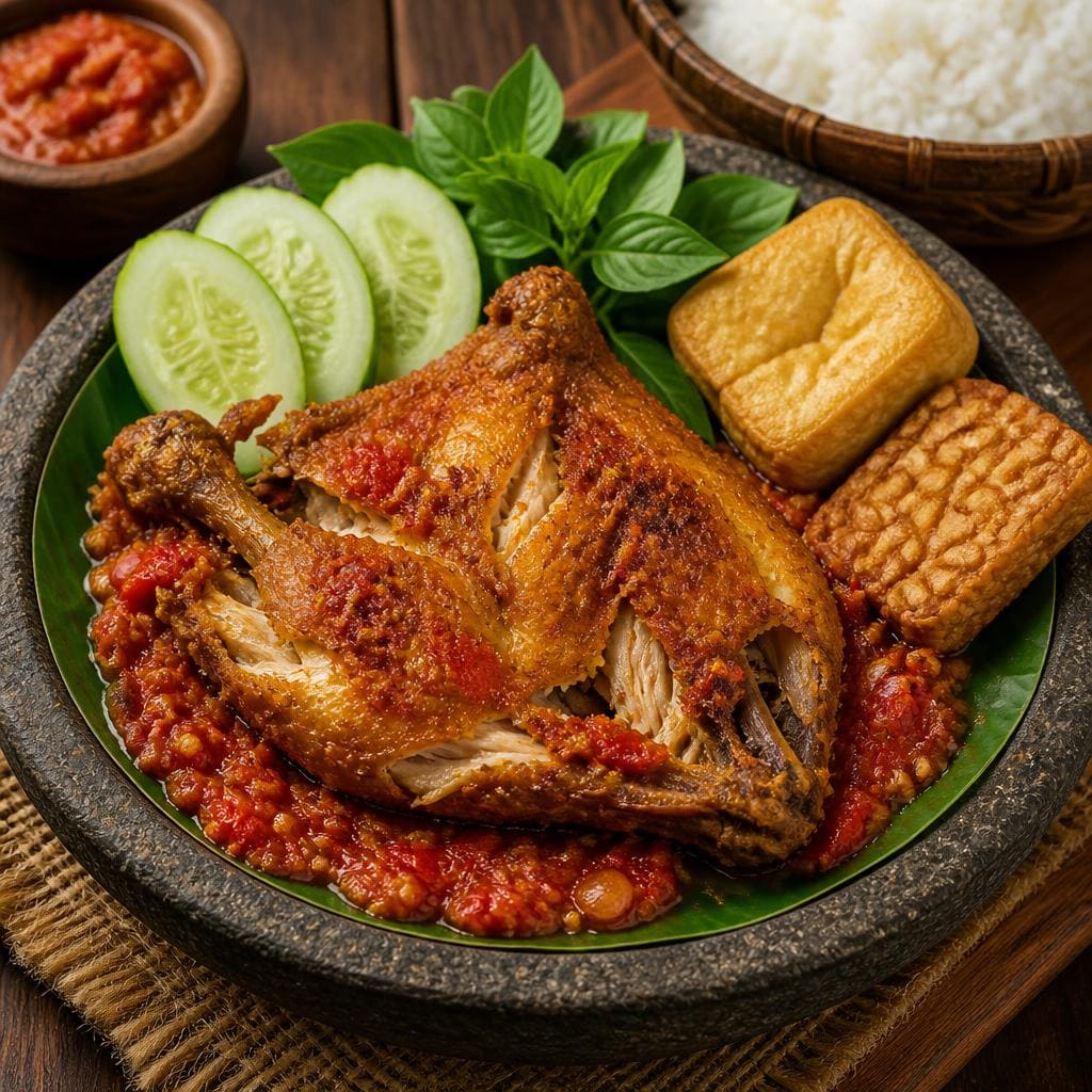 Ayam Penyet di RM Bumi Aki